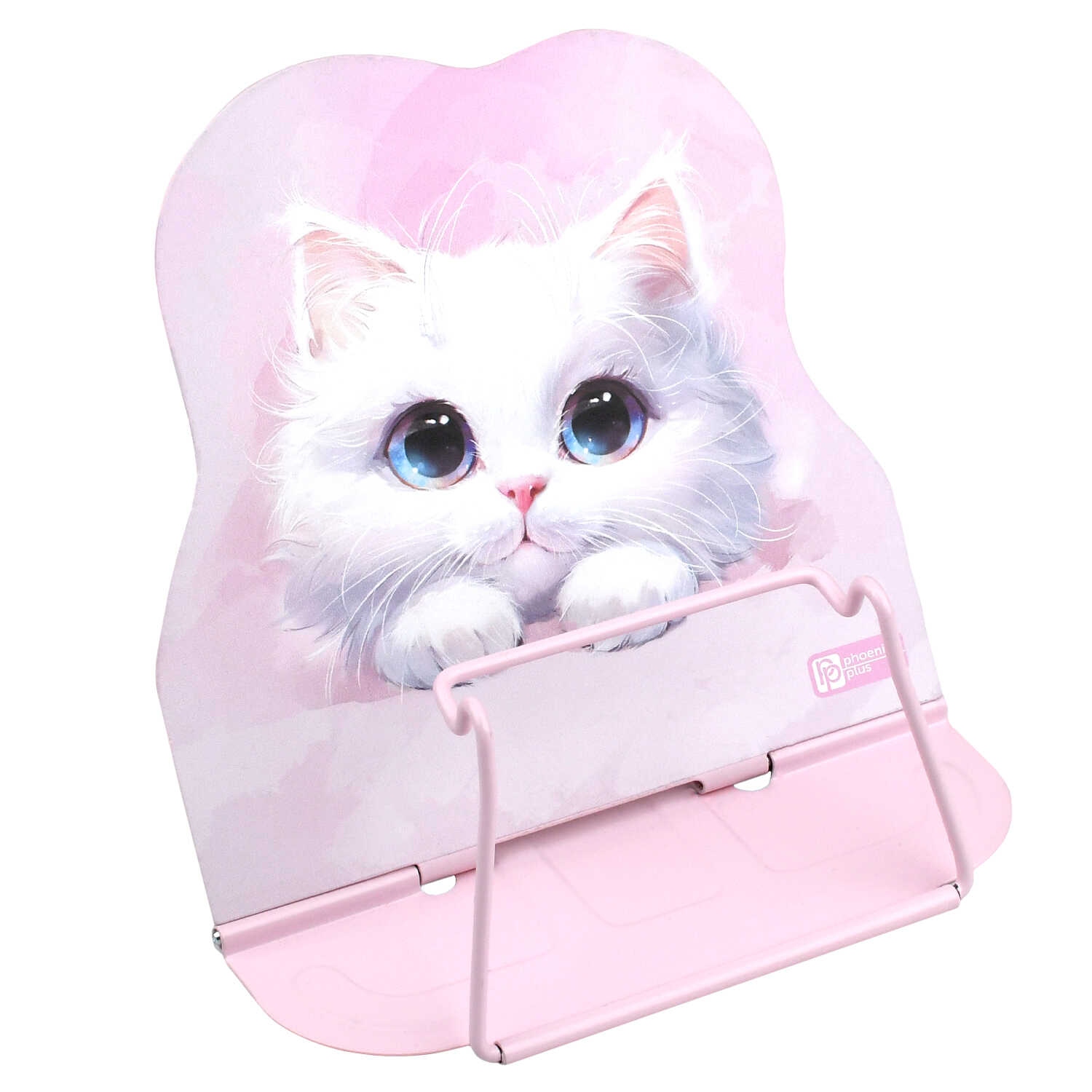 Подставка для книг феникс+ "белый кот" металлическая