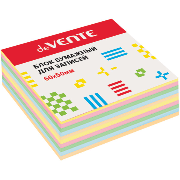 Бумага для заметок 60х50х40мм 5цв. devente