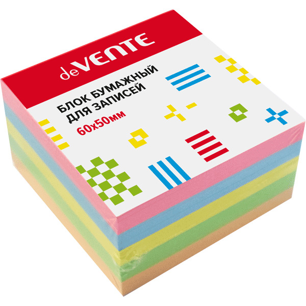 Бумага для заметок 60х50х40мм 5цв. devente