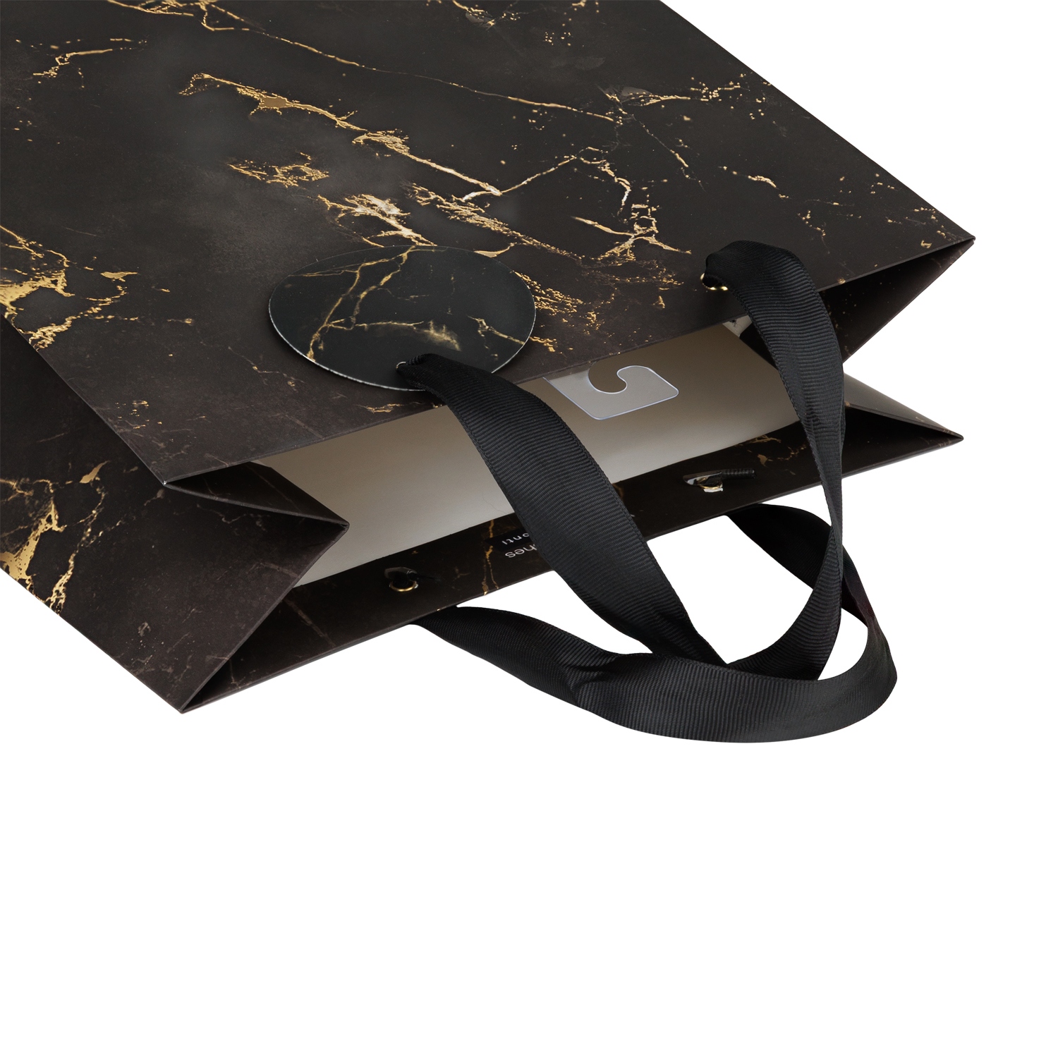 Пакет подарочный "carrara. black" (26х32х13см)