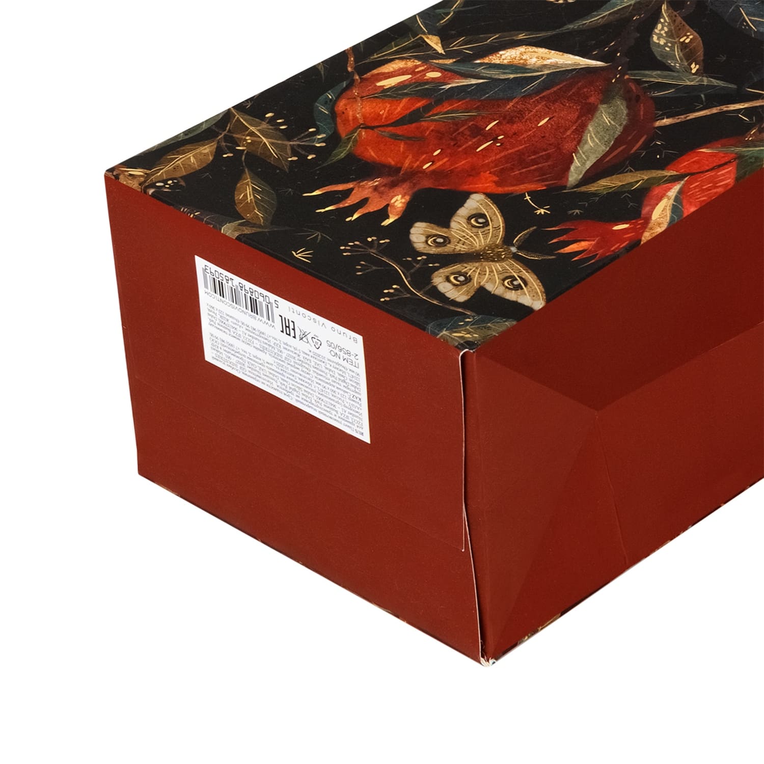 Пакет подарочный под бутылку "flora. гранат" (12х36х9см)