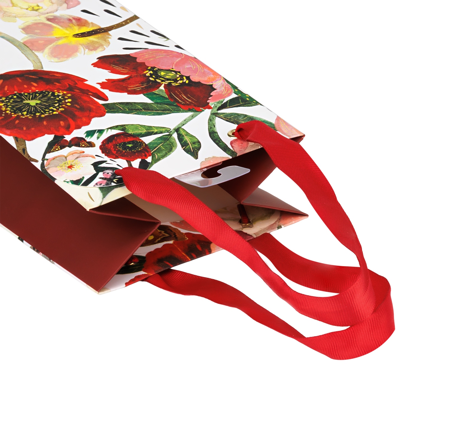 Пакет подарочный под бутылку "flora. пионы" (12х36х9см)