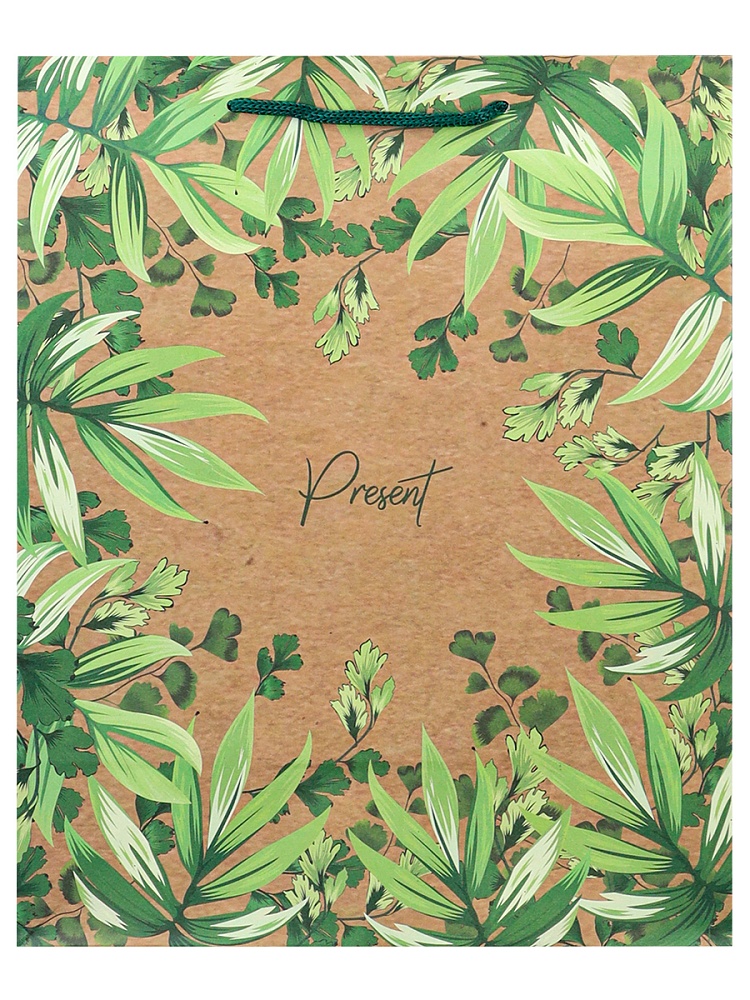 Пакет подарочный крафт "подарок" (26х32х13см)