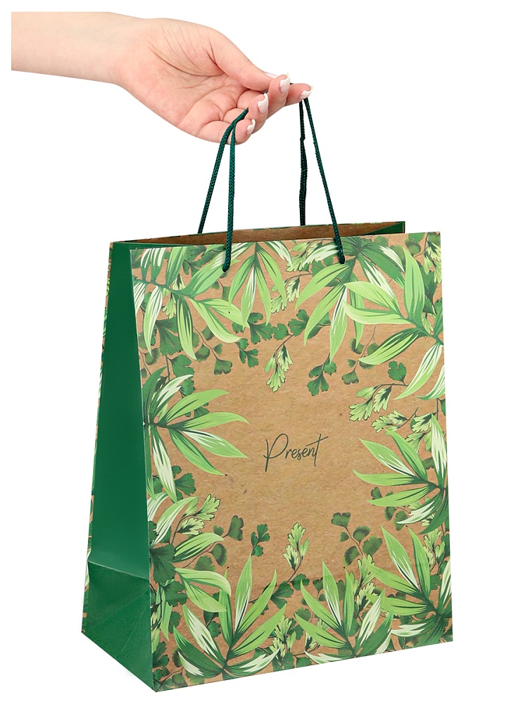 Пакет подарочный крафт "подарок" (26х32х13см)