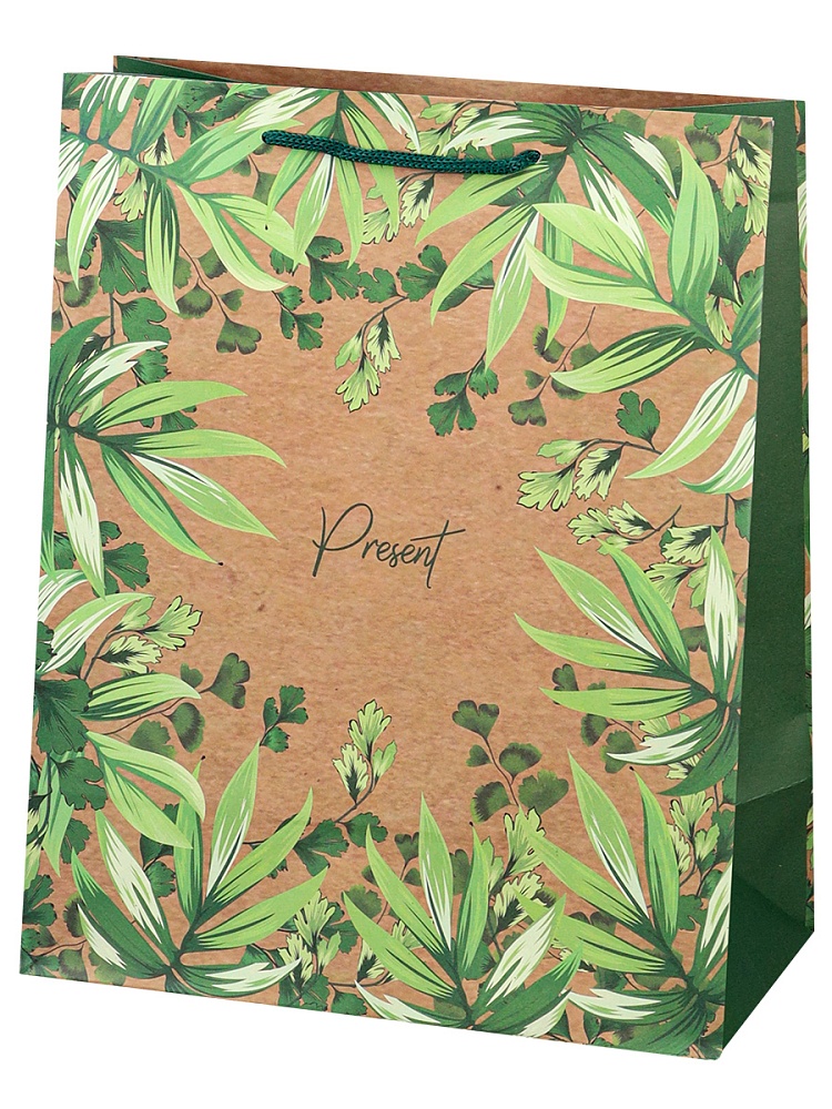 Пакет подарочный крафт "подарок" (26х32х13см)
