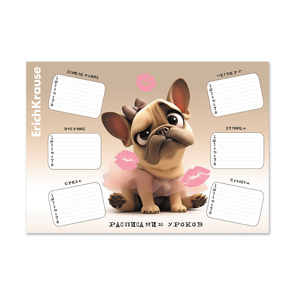 Расписание уроков а4 "frenchie" (erich krause)