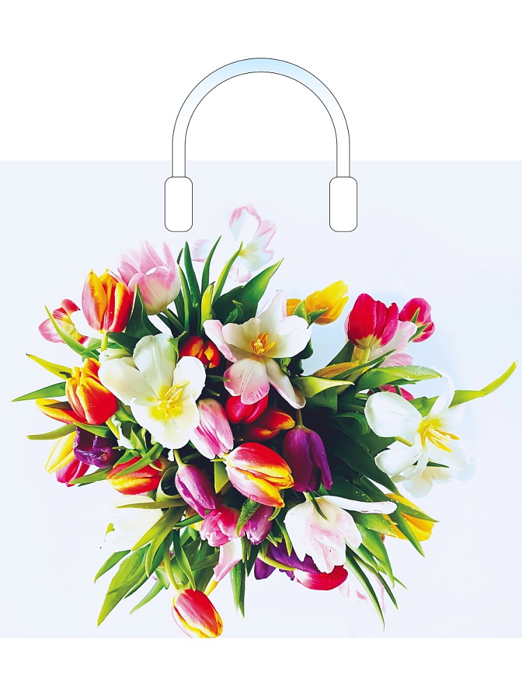 Пакет универсальный 38х34см "весенний вальс" пл.ручка