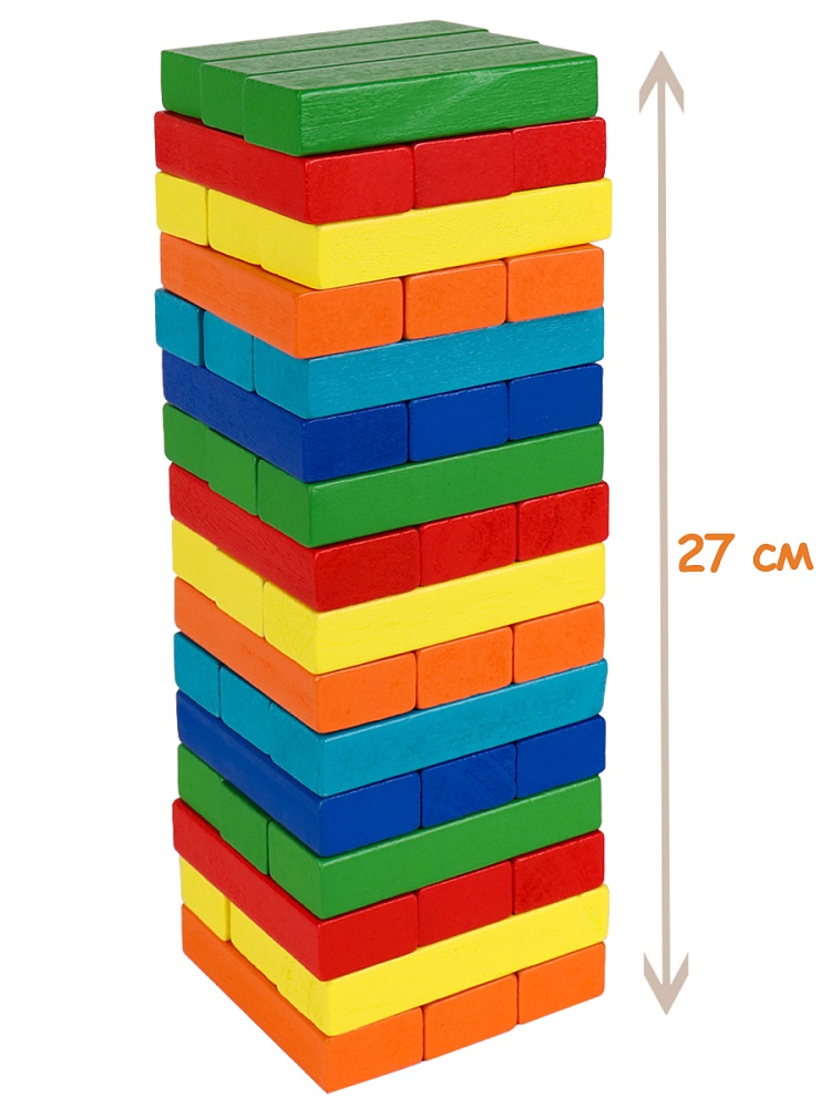 Игра башня "высотка. радуга maxi" дерево (рыжий кот) 6+