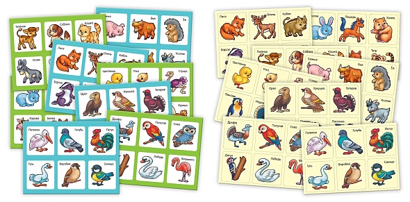 Игра лото развивающее "животные, птицы" (hatber)