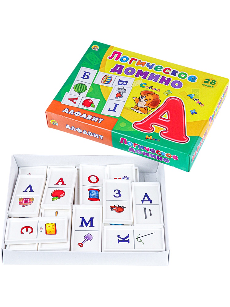 Игра домино логическое "алфавит" (рыжий кот) 3+