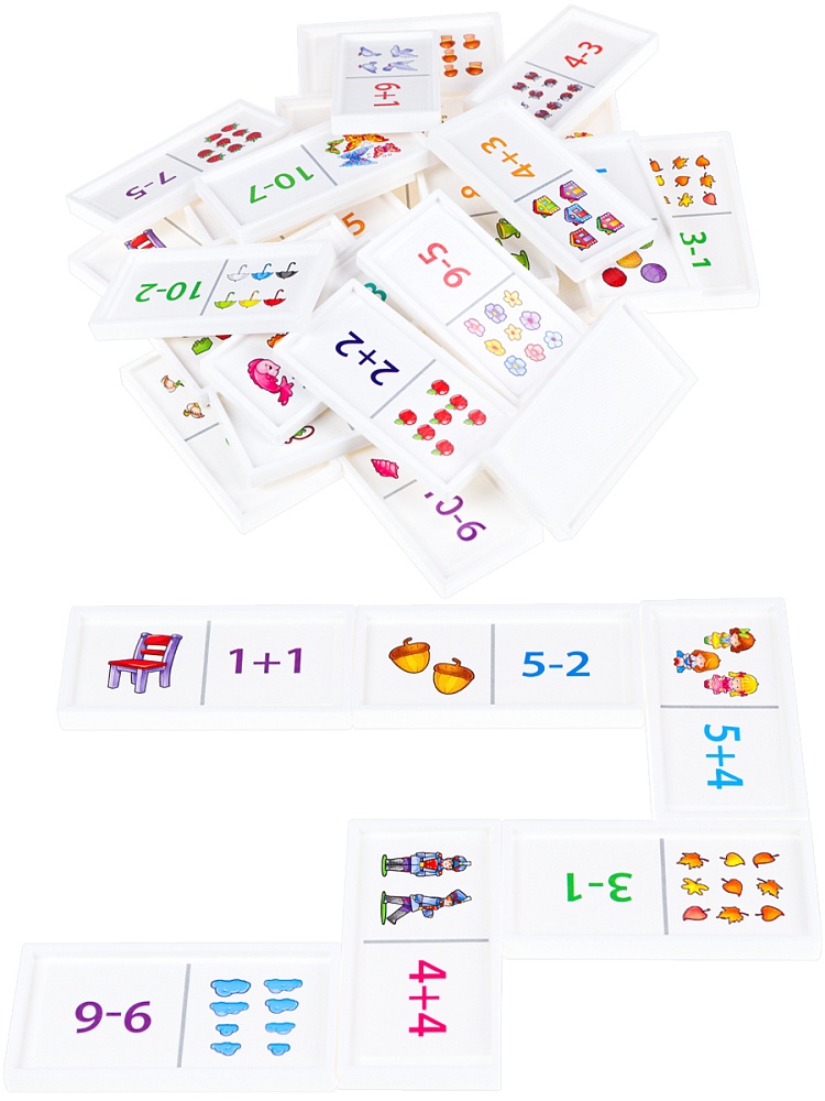 Игра домино логическое "весёлая математика" (рыжий кот) 3+