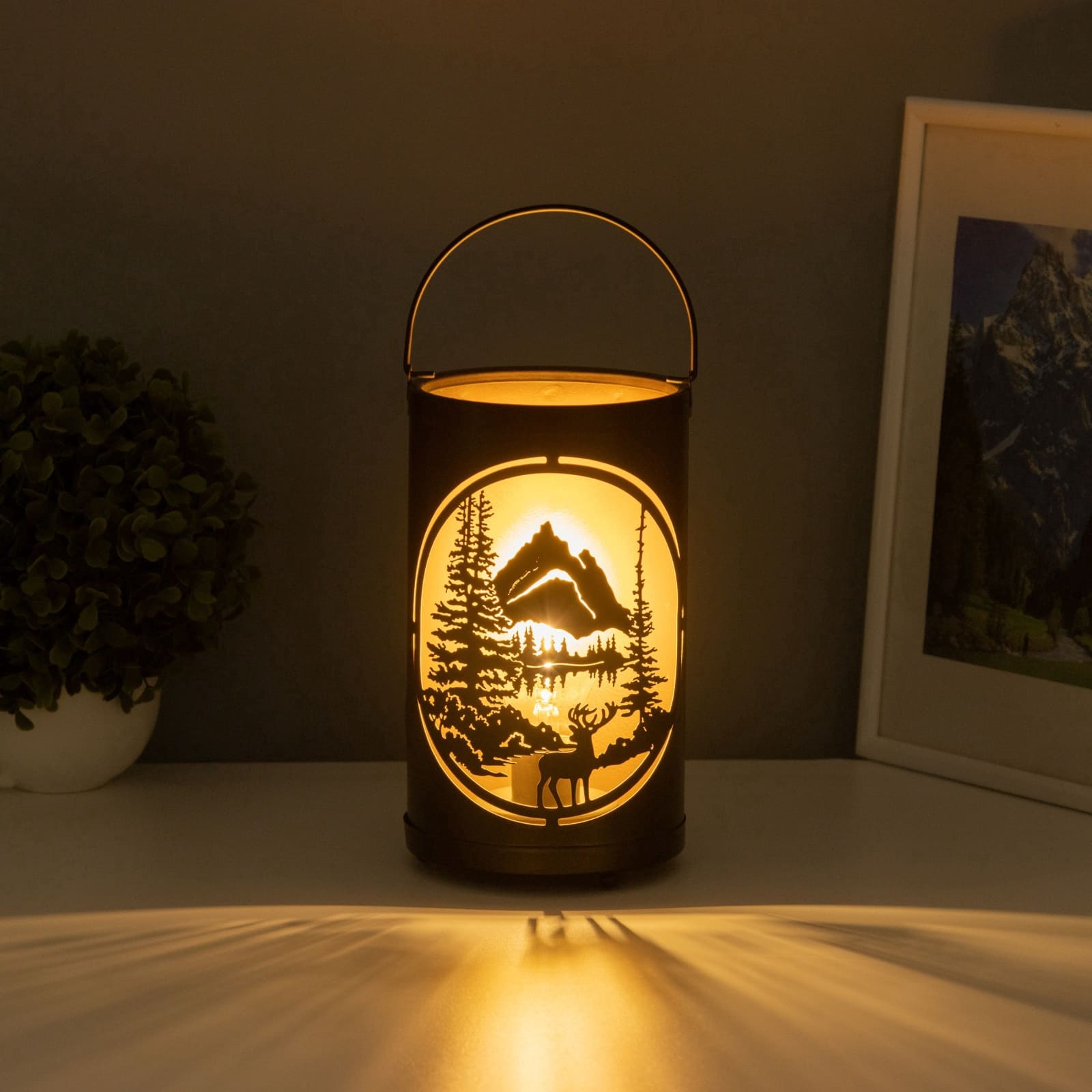 Фигура светодиодная "закат в лесу" 12х12х20,5см на батарейках