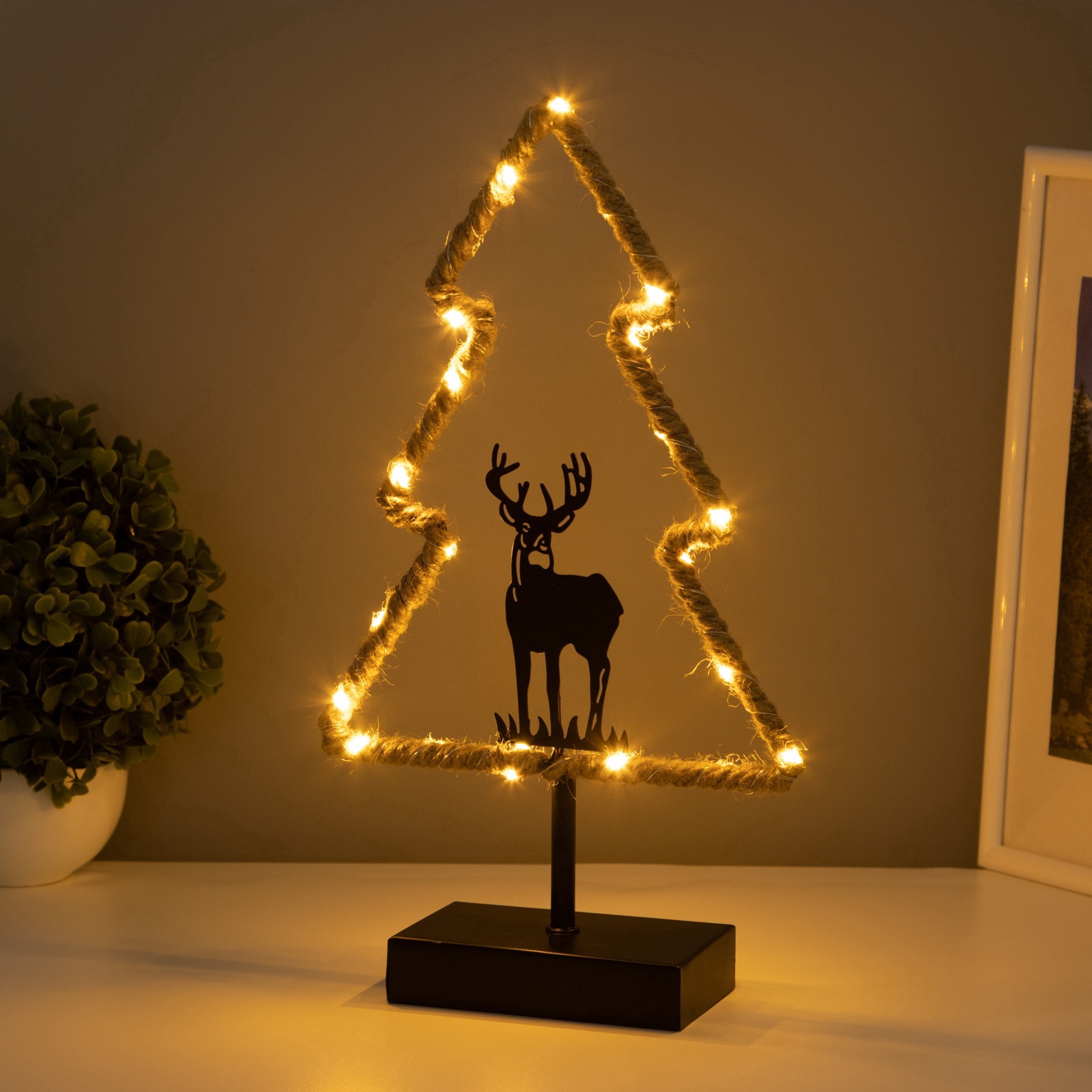 Фигура светодиодная "новогодняя ёлка" 7х20х37см на батарейках