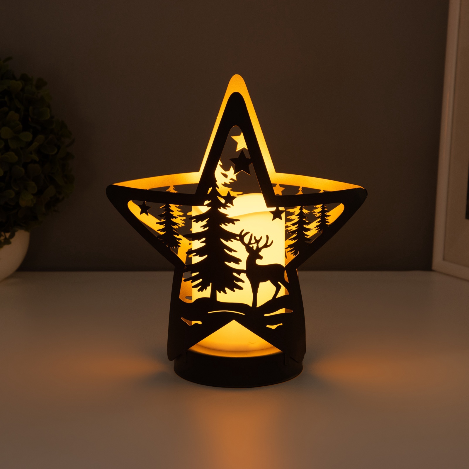 фигура светодиодная свеча "звезда" 10,5х21,8х23см на батарейках Фигура светодиодная свеча "звезда" 10,5х21,8х23см на батарейках