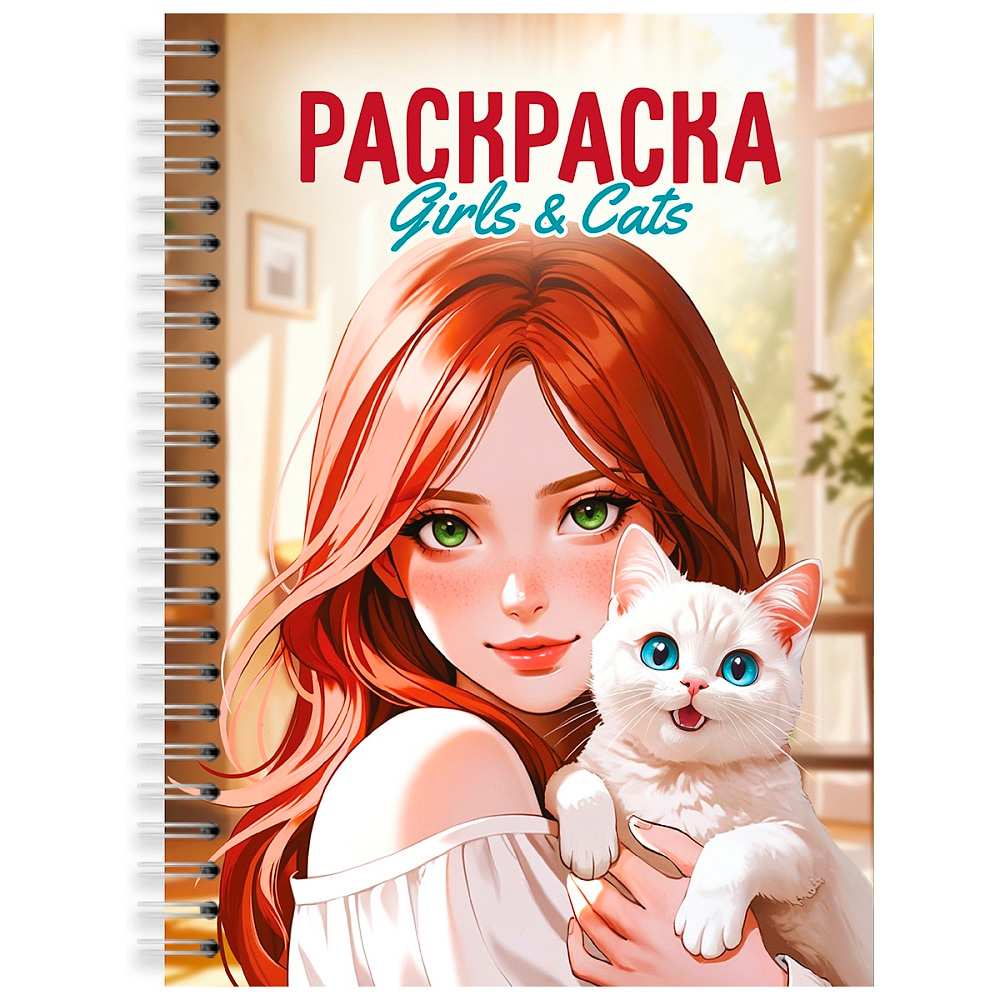 раскраска антистресс "девушки. girls&cats" (проф-пресс) Раскраска антистресс "девушки. girls&cats" (проф-пресс)