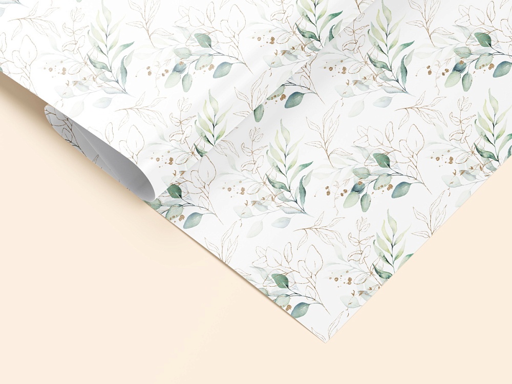 Бумага упаковочная 70х100см "красивые ветки"