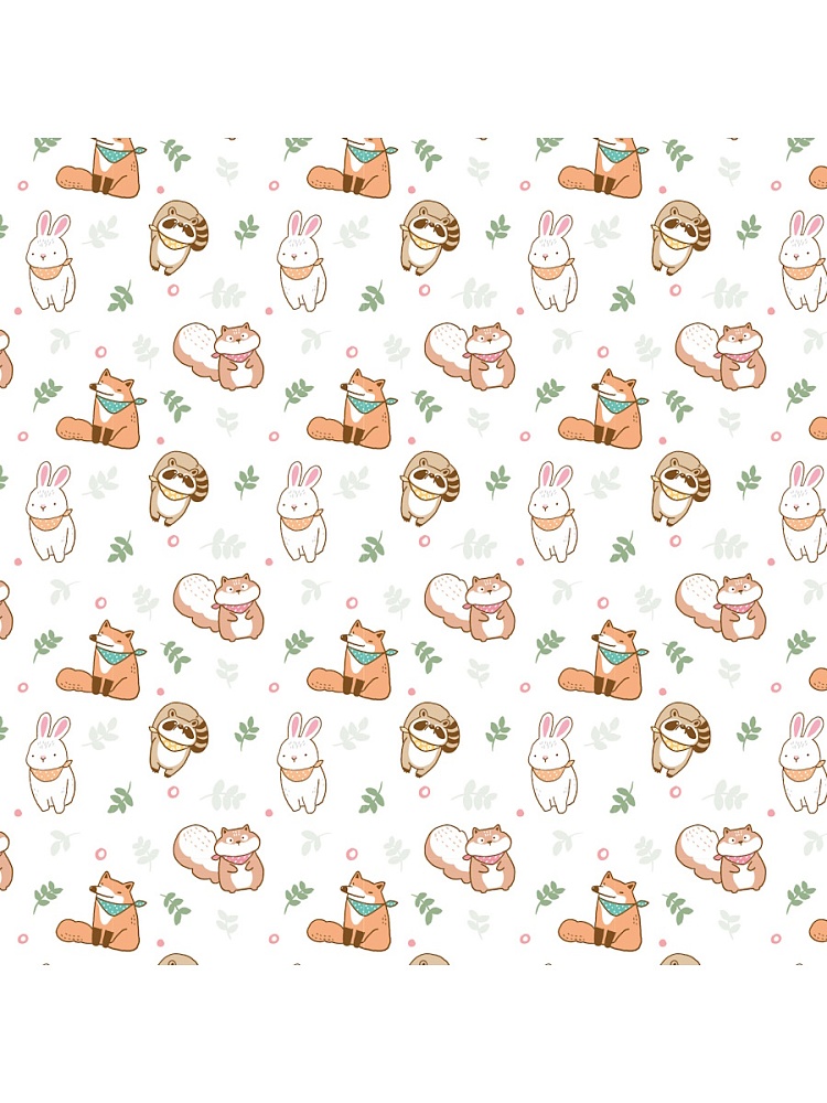 Бумага упаковочная 70х100см "лесные зверьки"