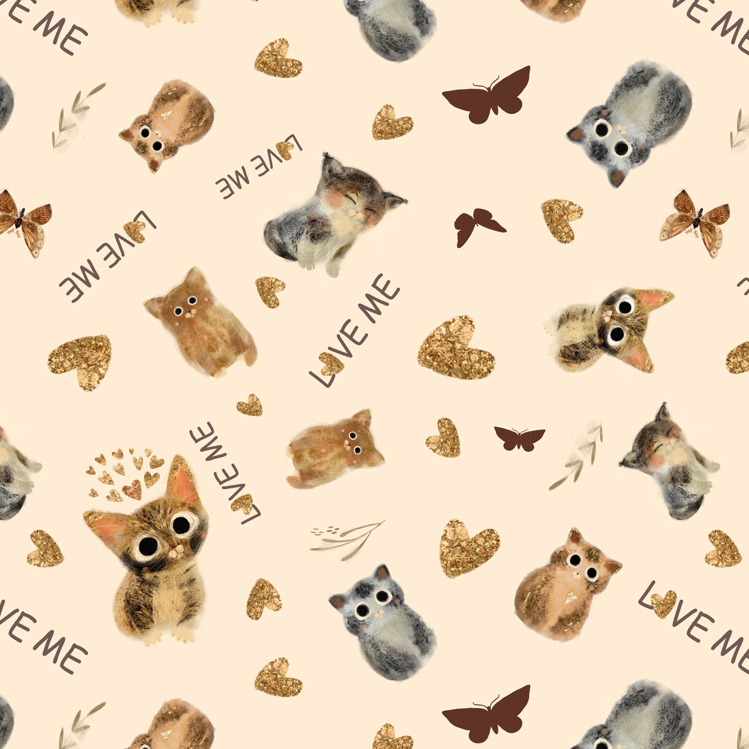 Бумага упаковочная 70х100см "love me"