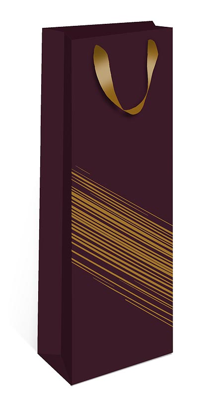 Пакет подарочный под бутылку коричневый (12х36х8см)