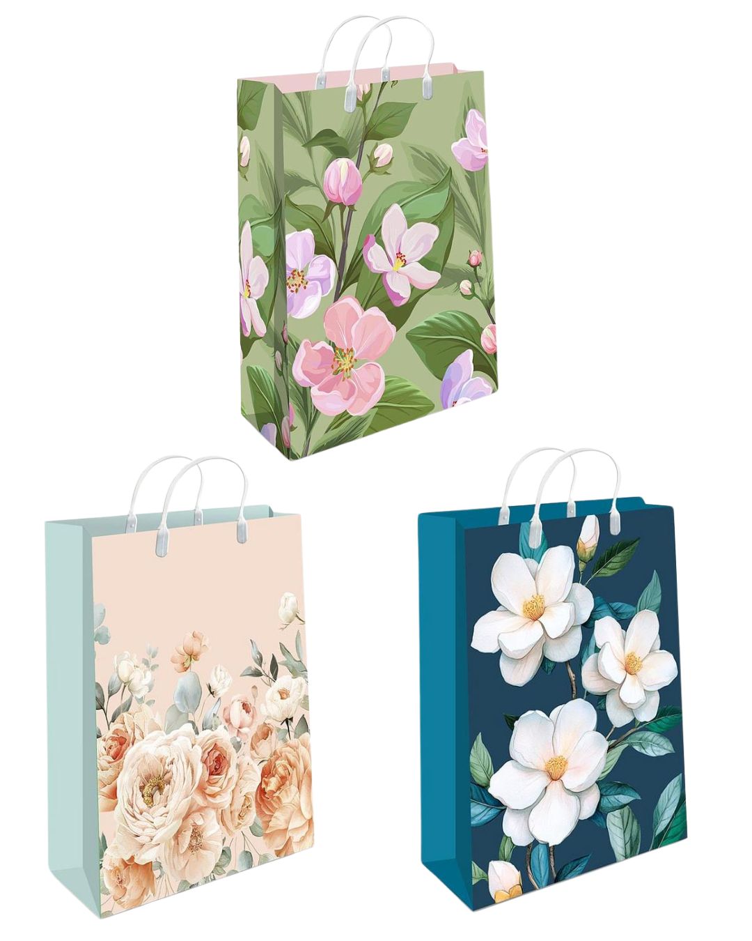 Пакет подарочный "цветы" (40х30х9см) асс-т