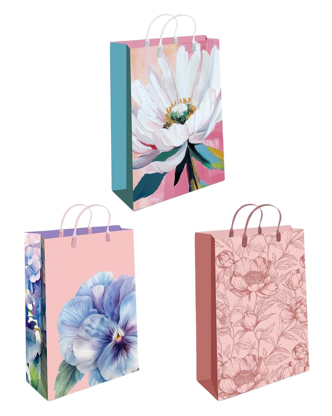 Пакет подарочный "цветы" (40х30х9см) асс-т