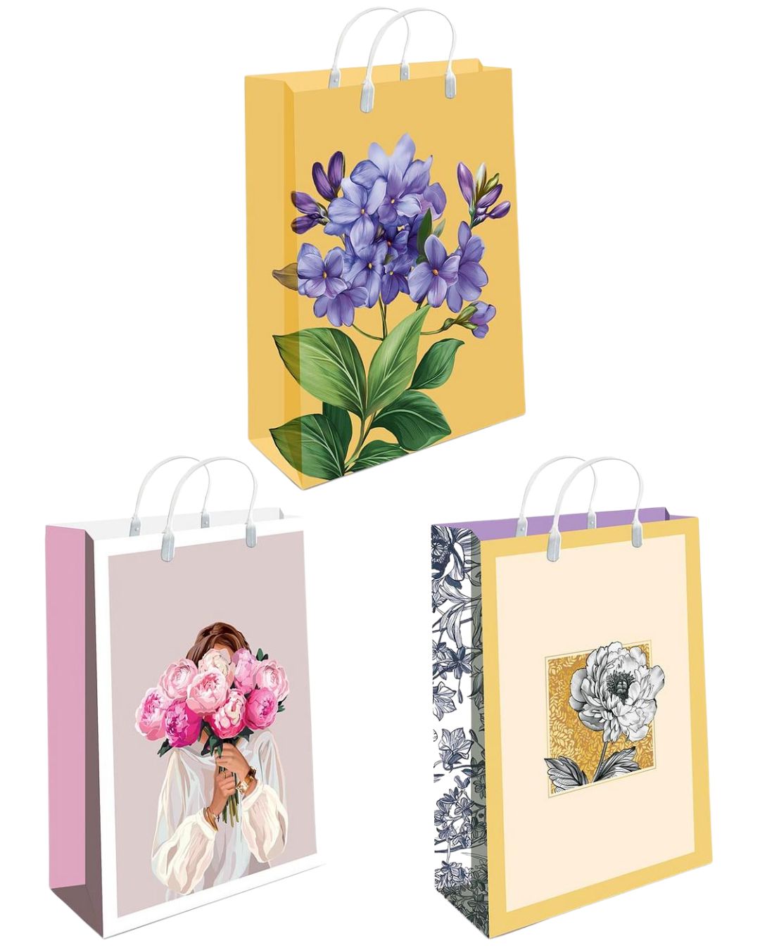 Пакет подарочный "цветы" (40х30х9см) асс-т