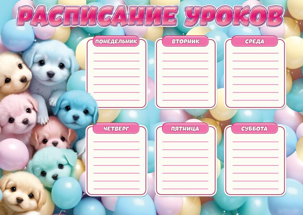 расписание уроков а4 "щенки" Расписание уроков а4 "щенки"