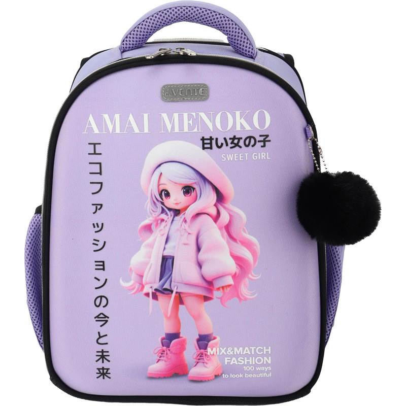 Рюкзак devente "junior. amai menoko" лавандовый 35х27х13см эрг.спинка+брелок