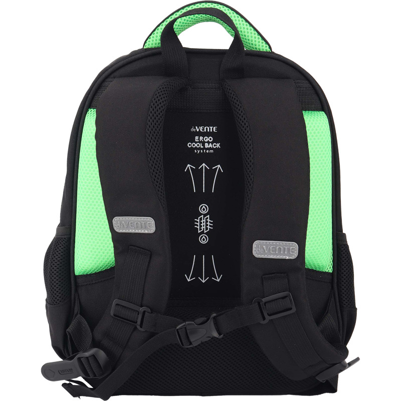 Рюкзак devente "grade. next level football" чёрный 37x28x16см эрг.спинка+часы