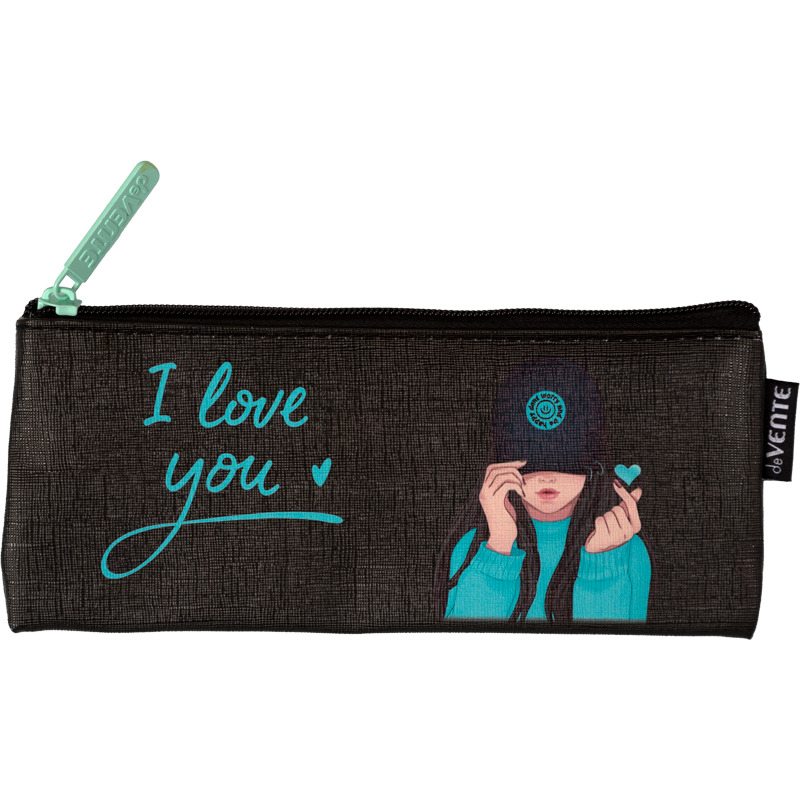 Пенал-косметичка на молнии devente "k-pop heartbeat" 215х90х10мм кож.зам.