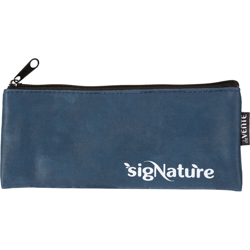 Пенал-косметичка на молнии devente "signature" синий 215х90х10мм кож.зам.