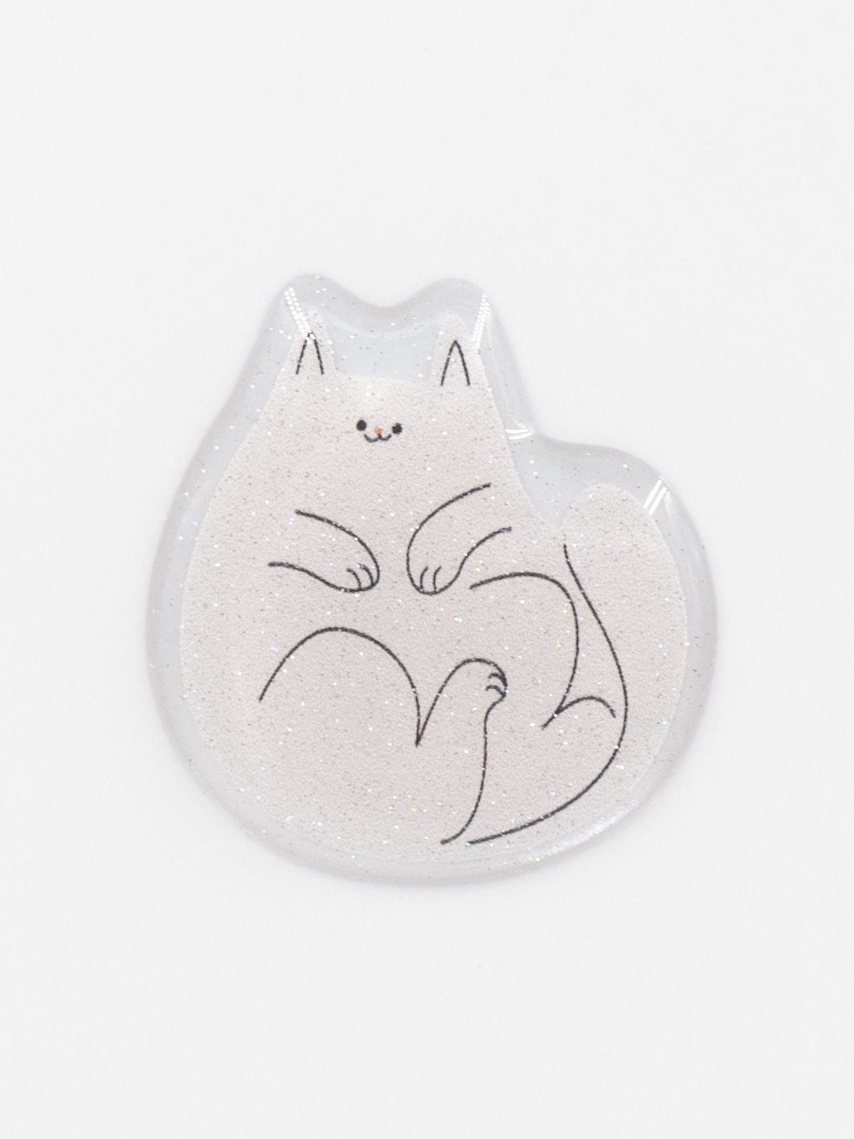 Наклейки объёмные "кот" с глиттером