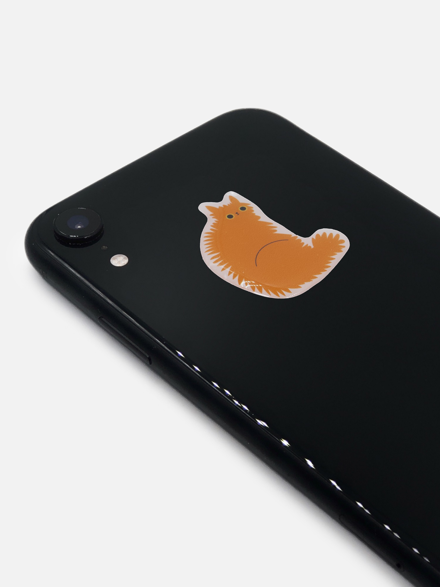 Наклейки объёмные "тревожный котик персик"