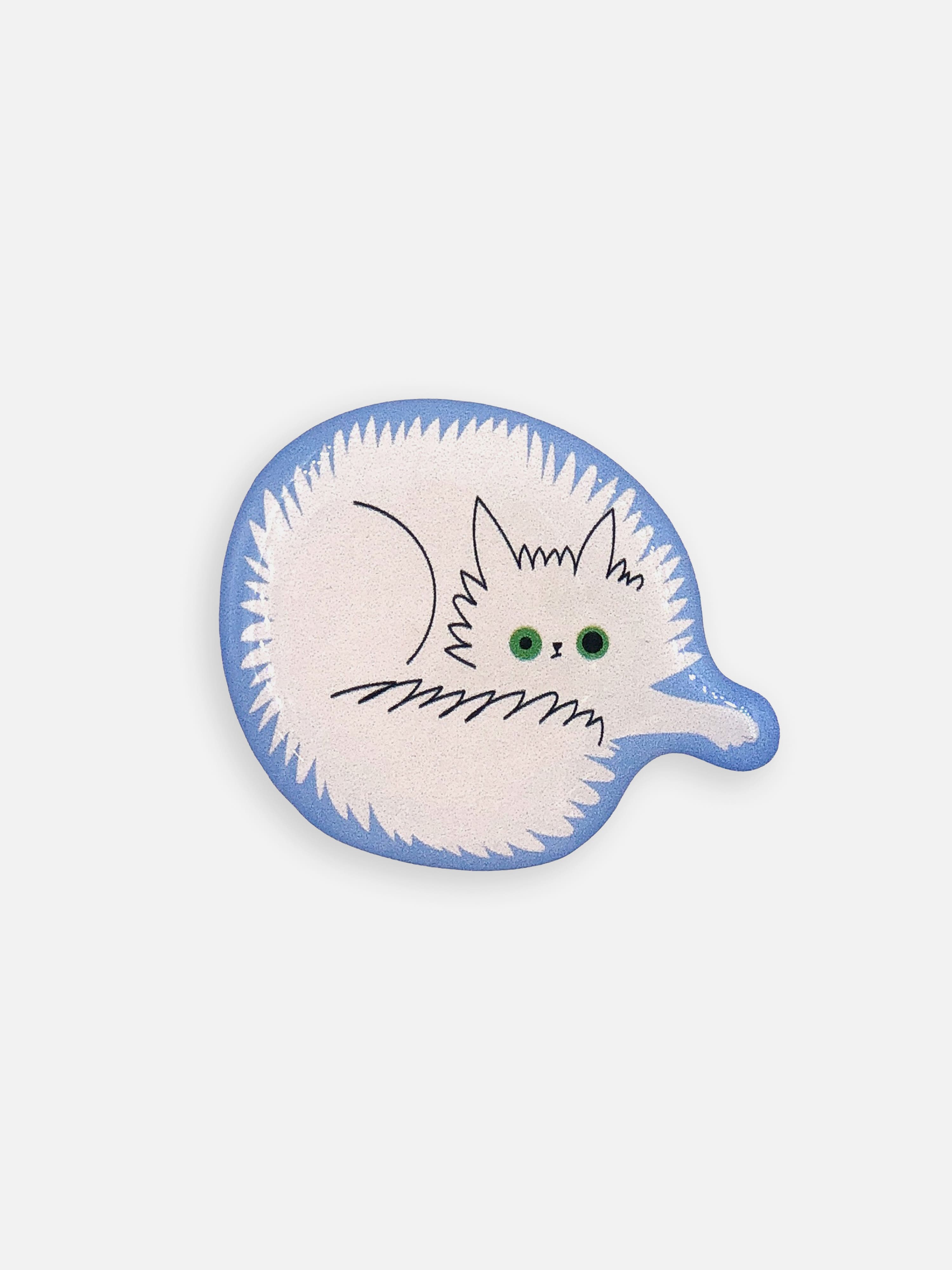 Наклейки объёмные "тревожный котик вата"