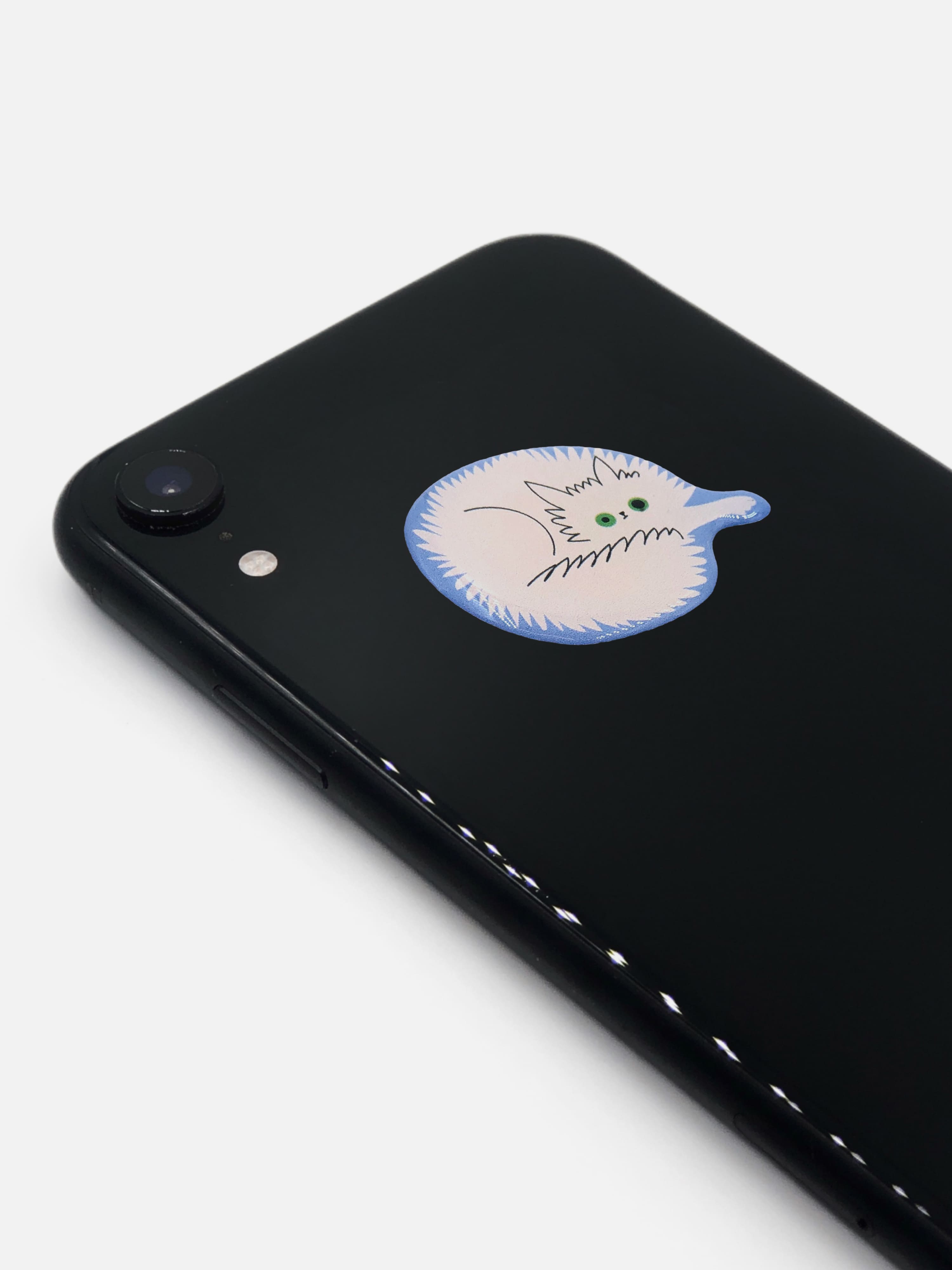 Наклейки объёмные "тревожный котик вата"