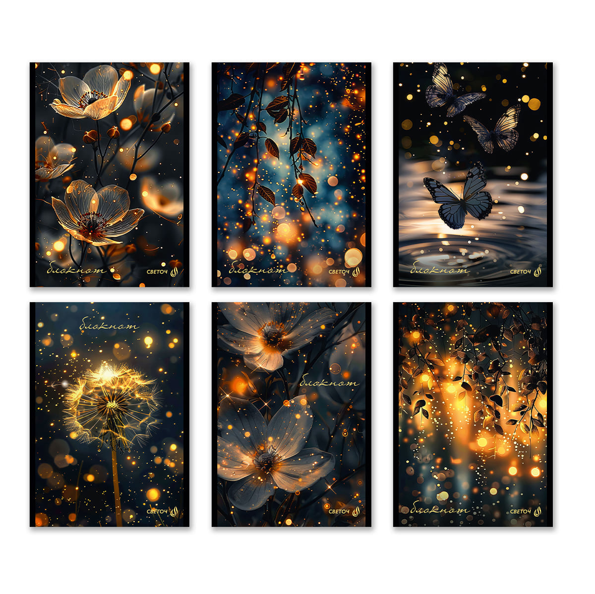 Блокнот а5 скрепка 48л. кл. "в лунном свете" (светоч) асс-т