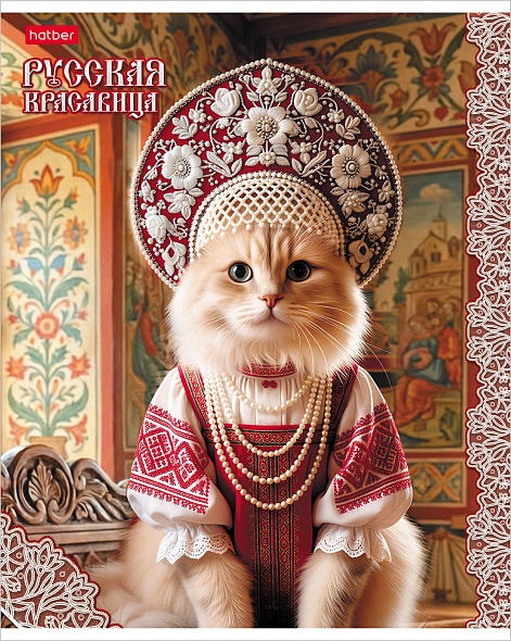 Тетрадь 48 л. кл. "русская красавица" (hatber) б/б,асс-т