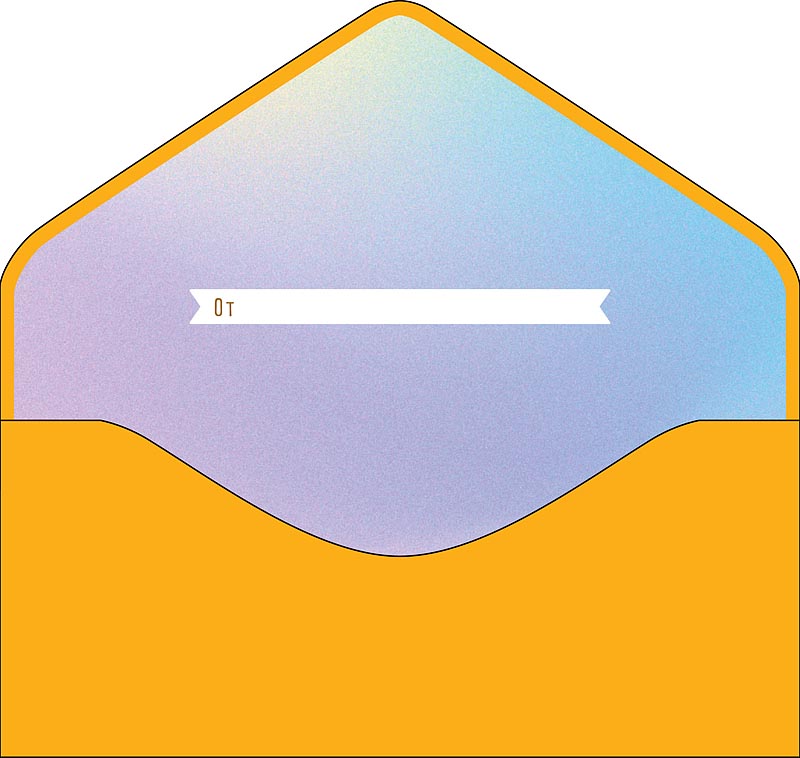 Конверт для денег "с пожеланием счастья" софт тач фольга