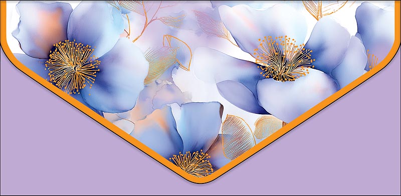 Конверт для денег "цветы" софт тач фольга