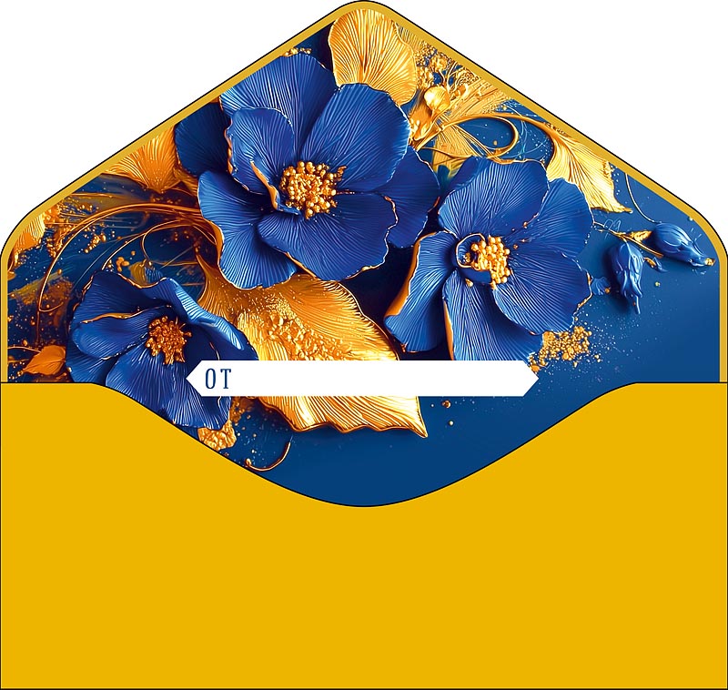 Конверт для денег "цветы" фольга конгрев лак