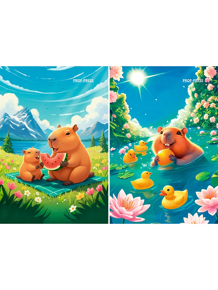 блокнот а7 склейка 48л. кл. "забавные капибары-1" (проф-пресс) асс-т Блокнот а7 склейка 48л. кл. "забавные капибары-1" (проф-пресс) асс-т