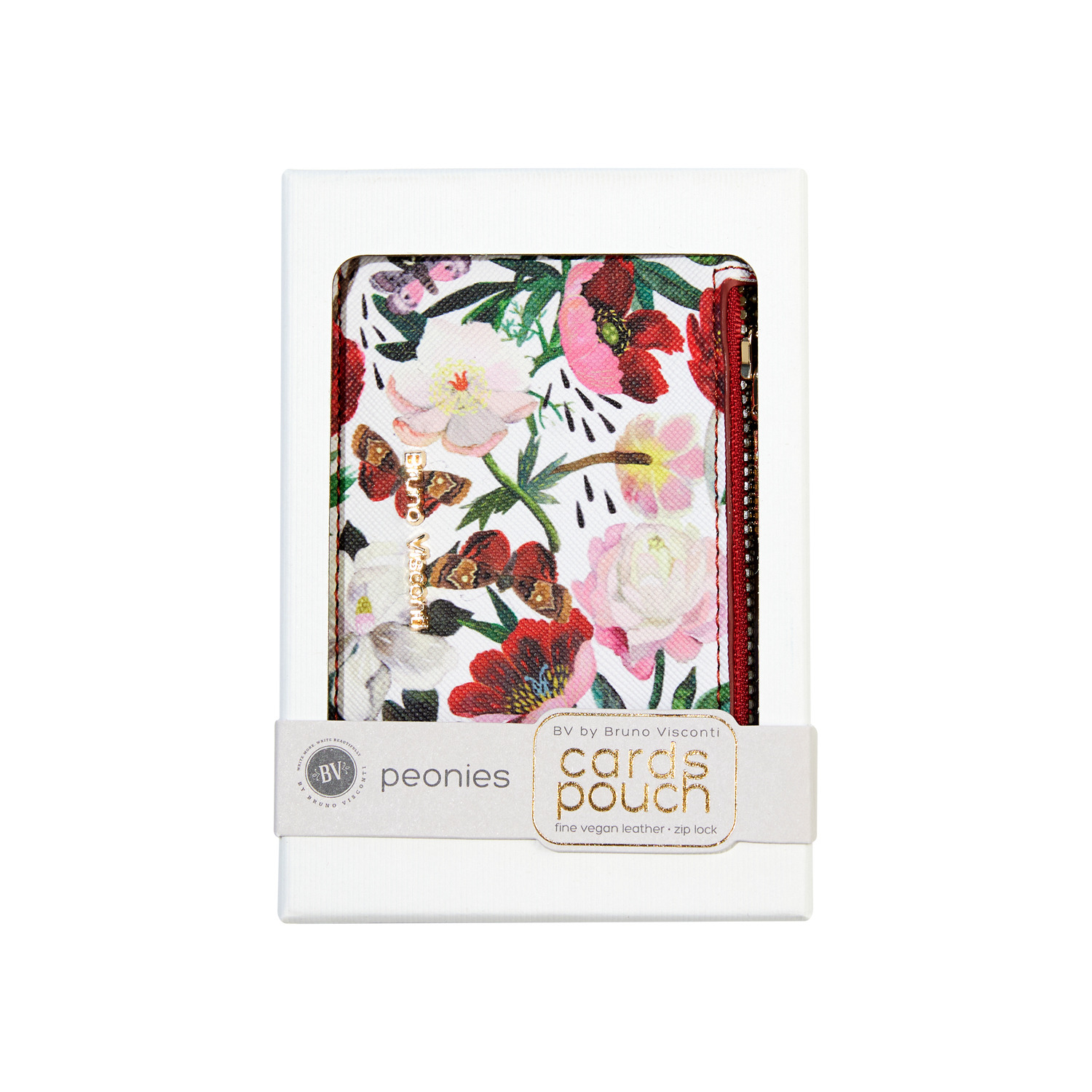 Картхолдер bruno visconti "flora. пионы" 115х80х10мм кож.зам.