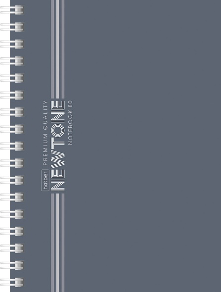 Блокнот а6 гребень 80л. кл. "newtone pastel" серый агат (hatber) перфорац.