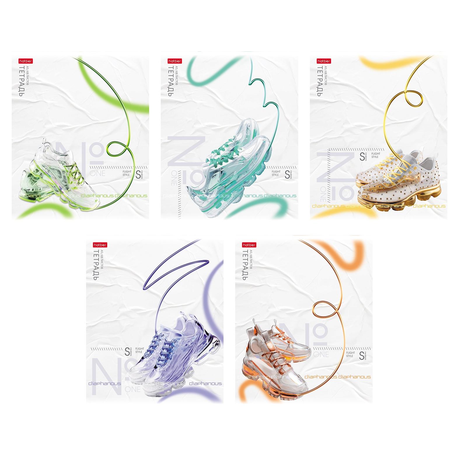 Тетрадь 48л. кл. "лёгкий стиль" (hatber) б/б,асс-т