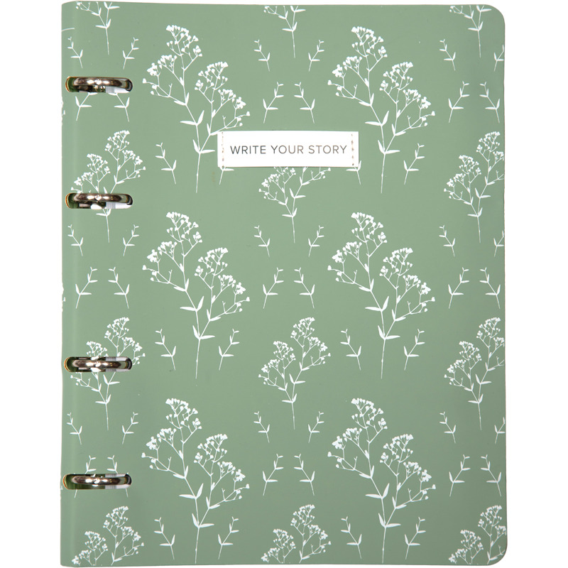 Тетрадь на кольцах 80л. кл. интегр.обл. "write your story" (devente) кож.зам.