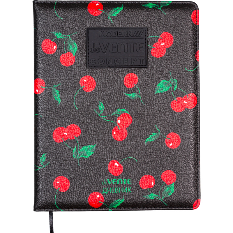 Дневник универс. тв.обл. "very cherry" (devente) кож.зам.,аппликация
