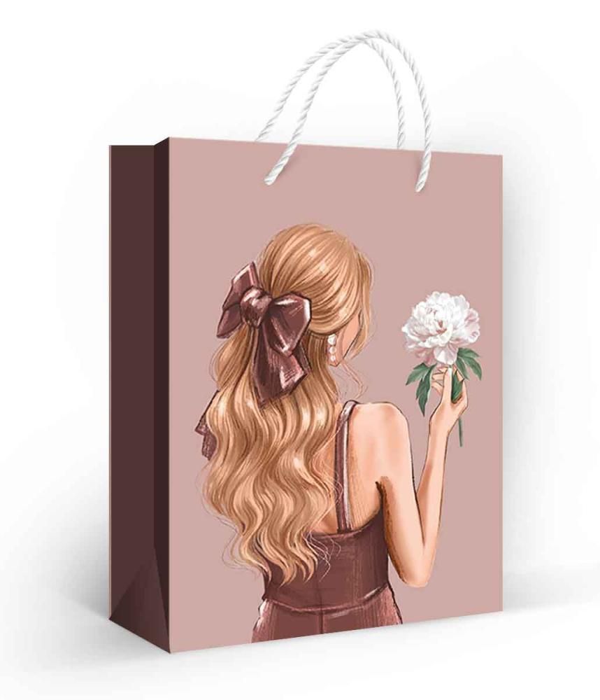 Пакет подарочный "с жемчужной серёжкой" (13х18см)