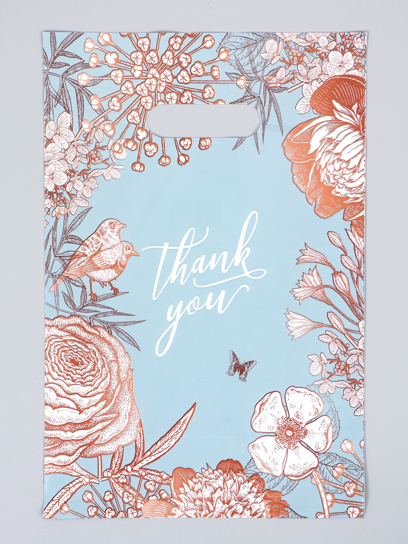 Пакет универсальный 20х30см "цветы вокруг" проруб.ручка 60мкм