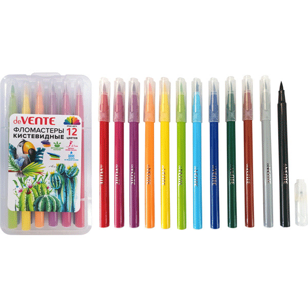 Фломастеры 12цв. (devente) вент.колп.,пл/бл.