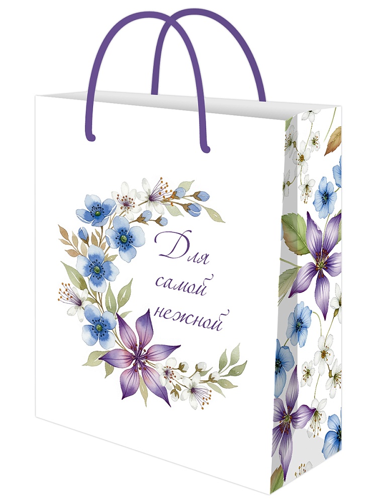 Пакет подарочный "для самой нежной" (18х23х8см)